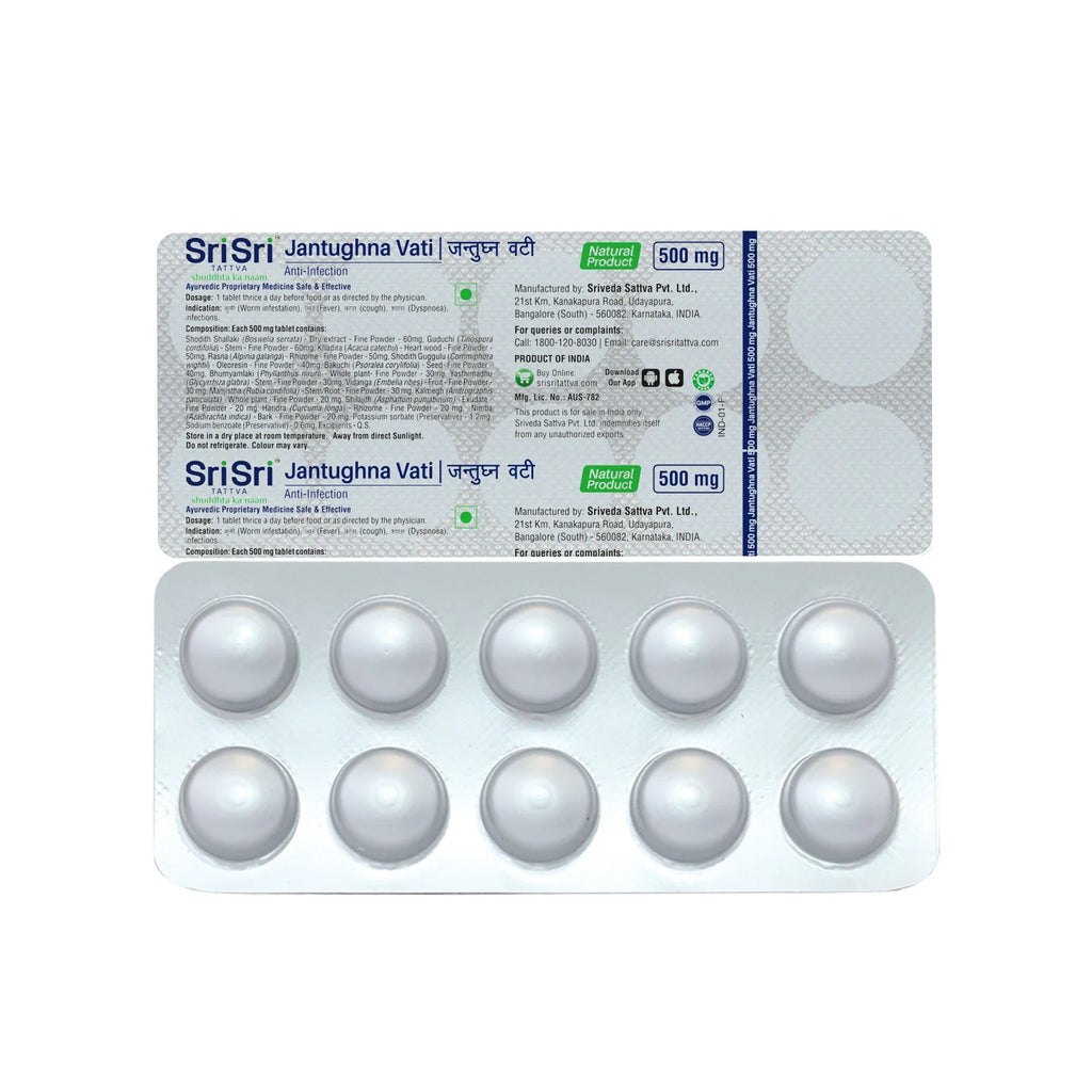 Sri Sri Tattva Ayurvedic Jantughna Vati 500mg Tablets