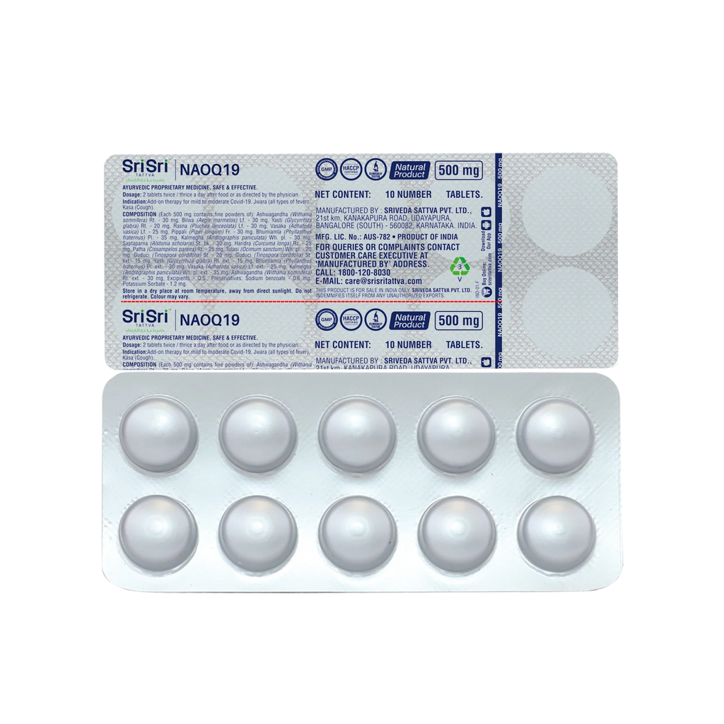 Sri Sri Tattva Ayurvedic NAOQ19 500mg Tablets