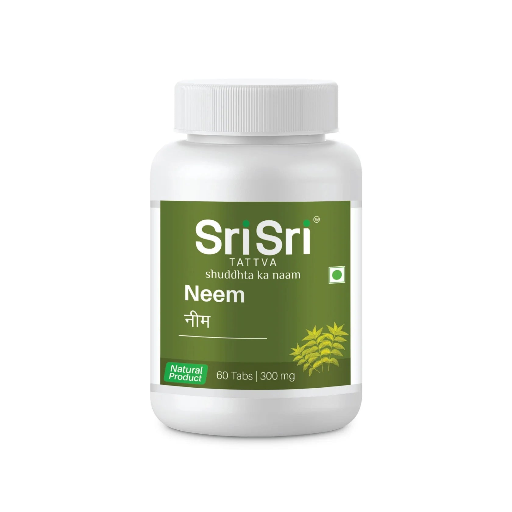 Sri Sri Tattva Neem 300mg Tablets | Classical Ayurvedic Skin & Immunity Wellness Supplement