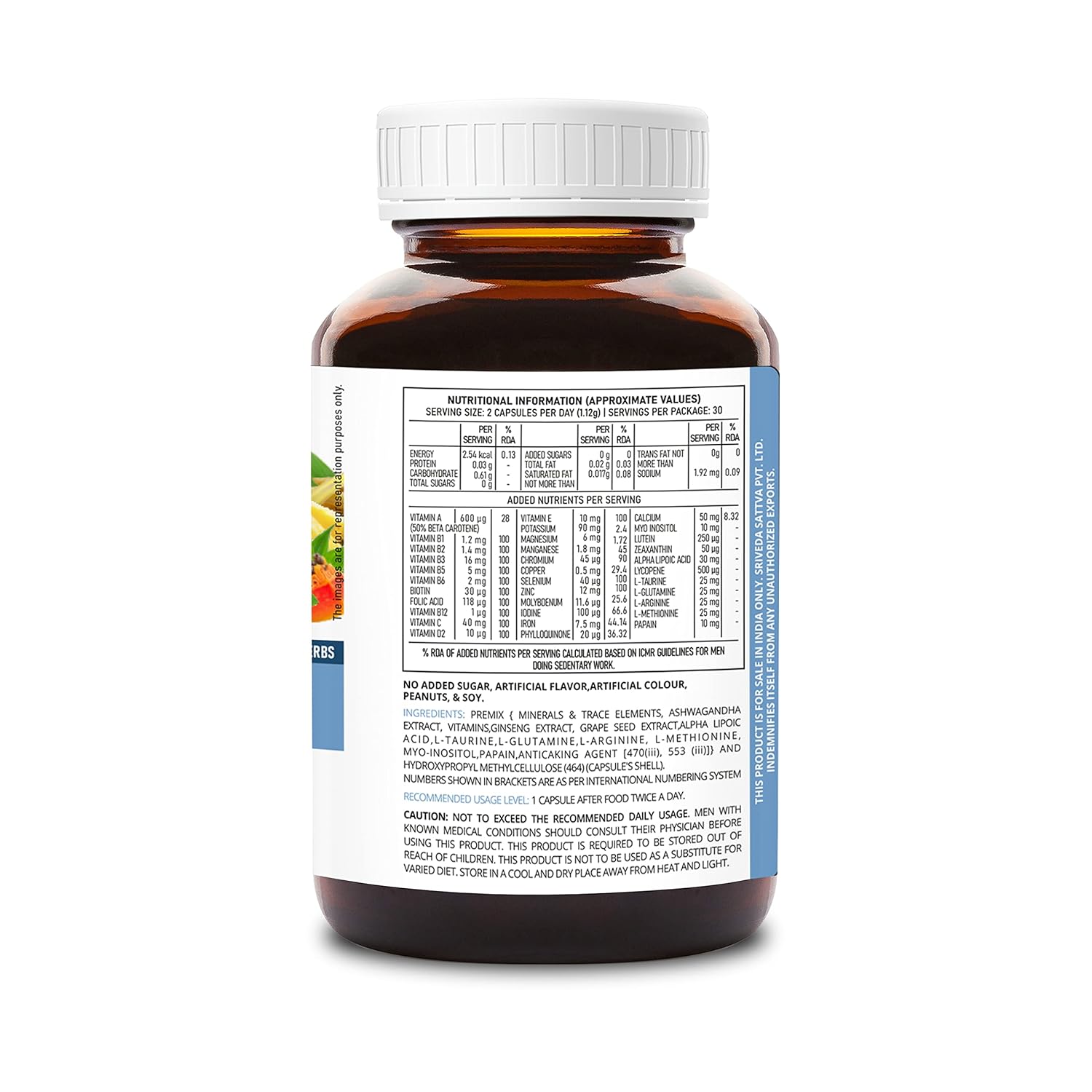 SriSri Tattva Ayurvedic SupaSupp He’s Active Multivitamin 60 Capsule