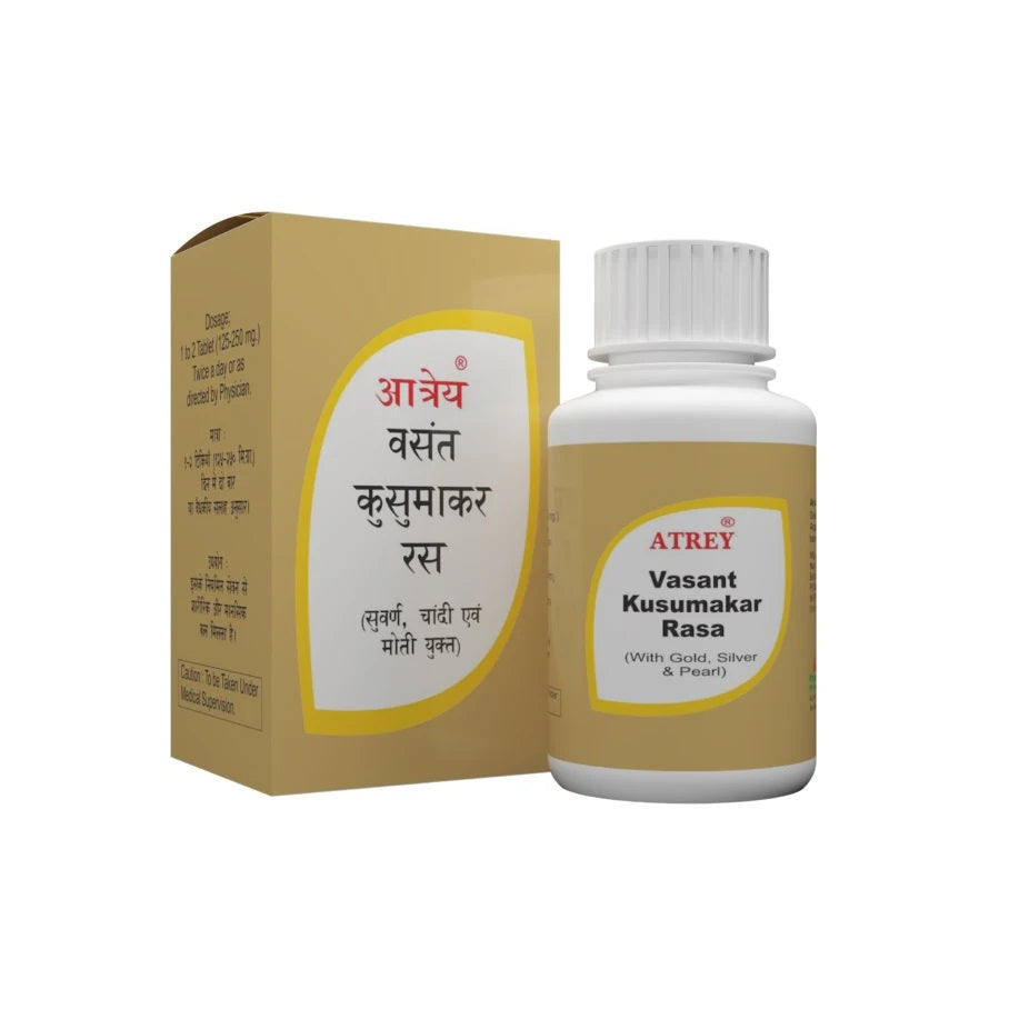 Atrey Ayurvedic Suvarna Vasant Kusumakar Ras Gold Tablets