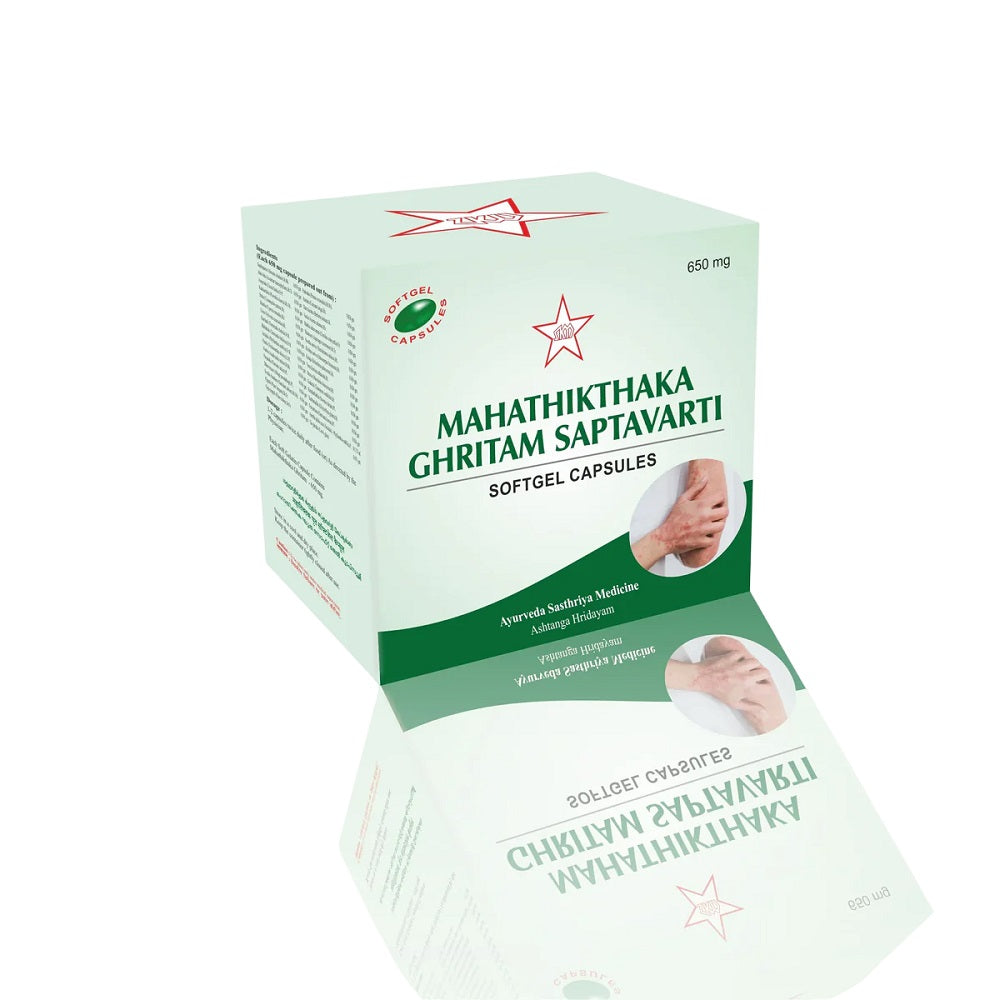 Skm Ayurveda Mahathikthaka Ghritam Saptavarti Softgel 650mgm 100 Capsules