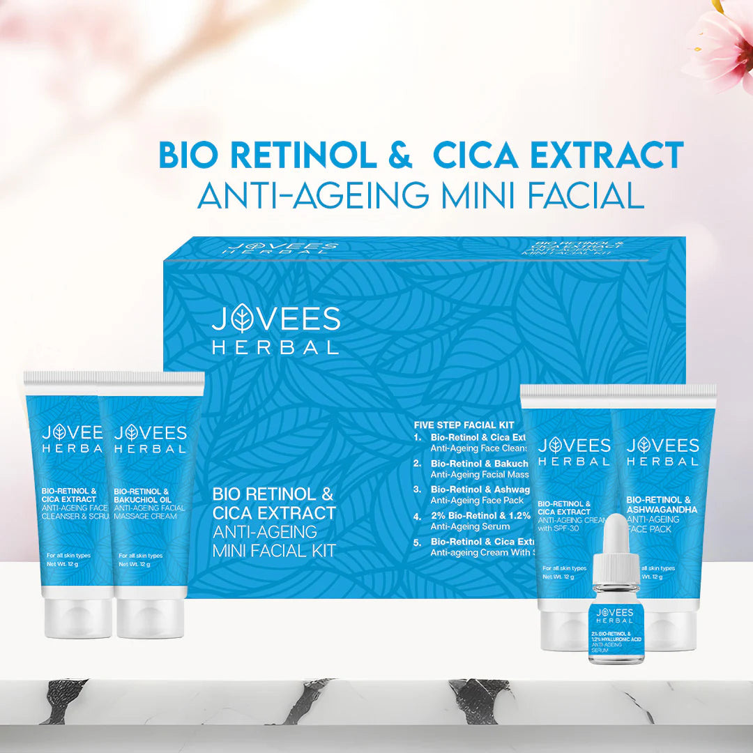Jovees Herbal Cosmetics Bio Retinol & Cica Extract Anti-Ageing Mini Facial Kit