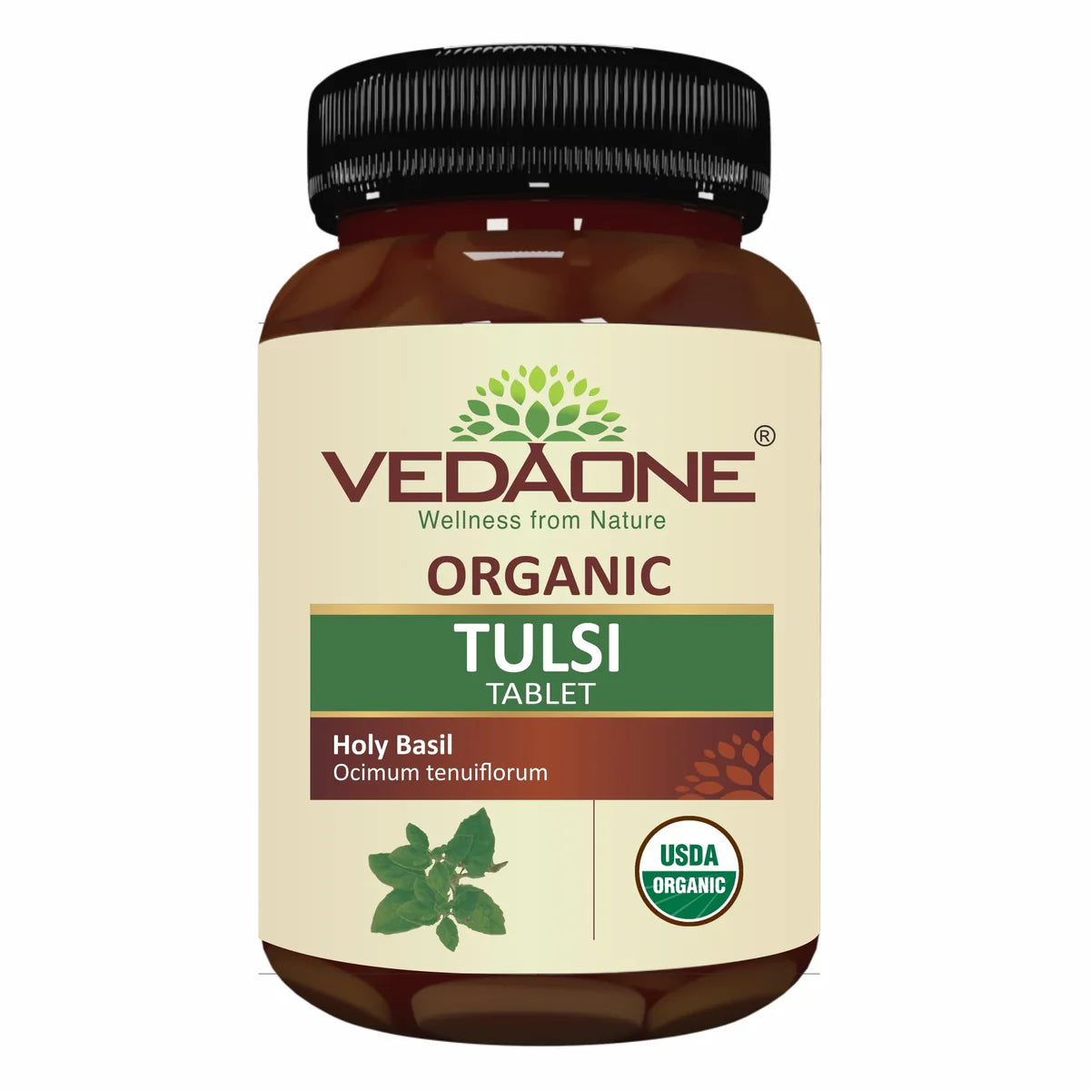 Vedaone Ayurvedic Organic Tulsi 750mg 60 Tablets