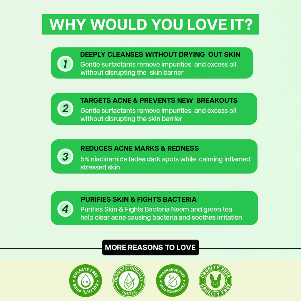 Jovees Herbal Cosmetics Derma Green Tea & 2% Salicylic Acid Acne Control Cleanser 100ml