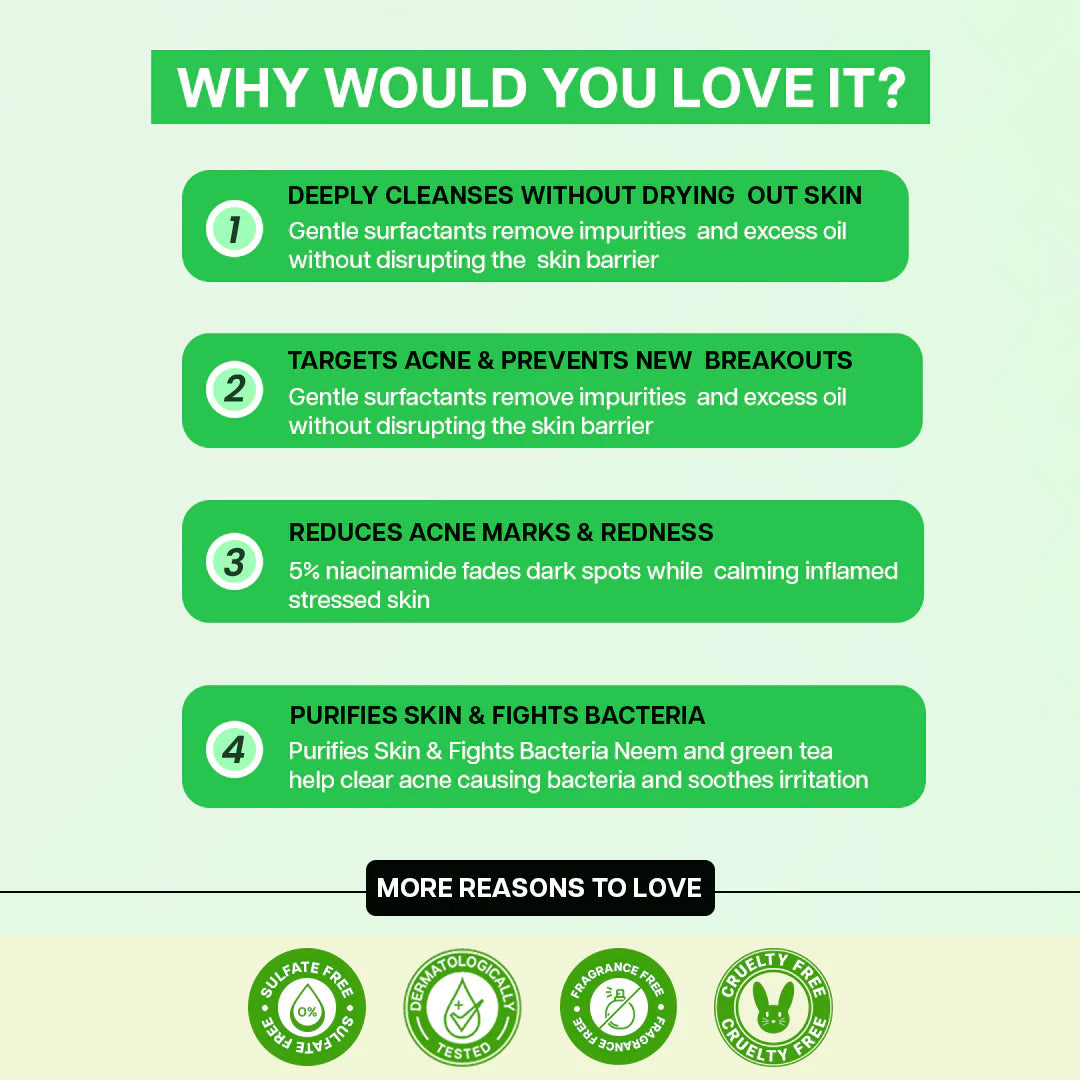 Jovees Herbal Cosmetics Derma Green Tea & 2% Salicylic Acid Acne Control Cleanser 100ml