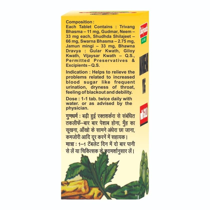 Baidhyanath Ayurvedic MadhuMehari Yog With Gold Swarna Yukta 40 Tablets