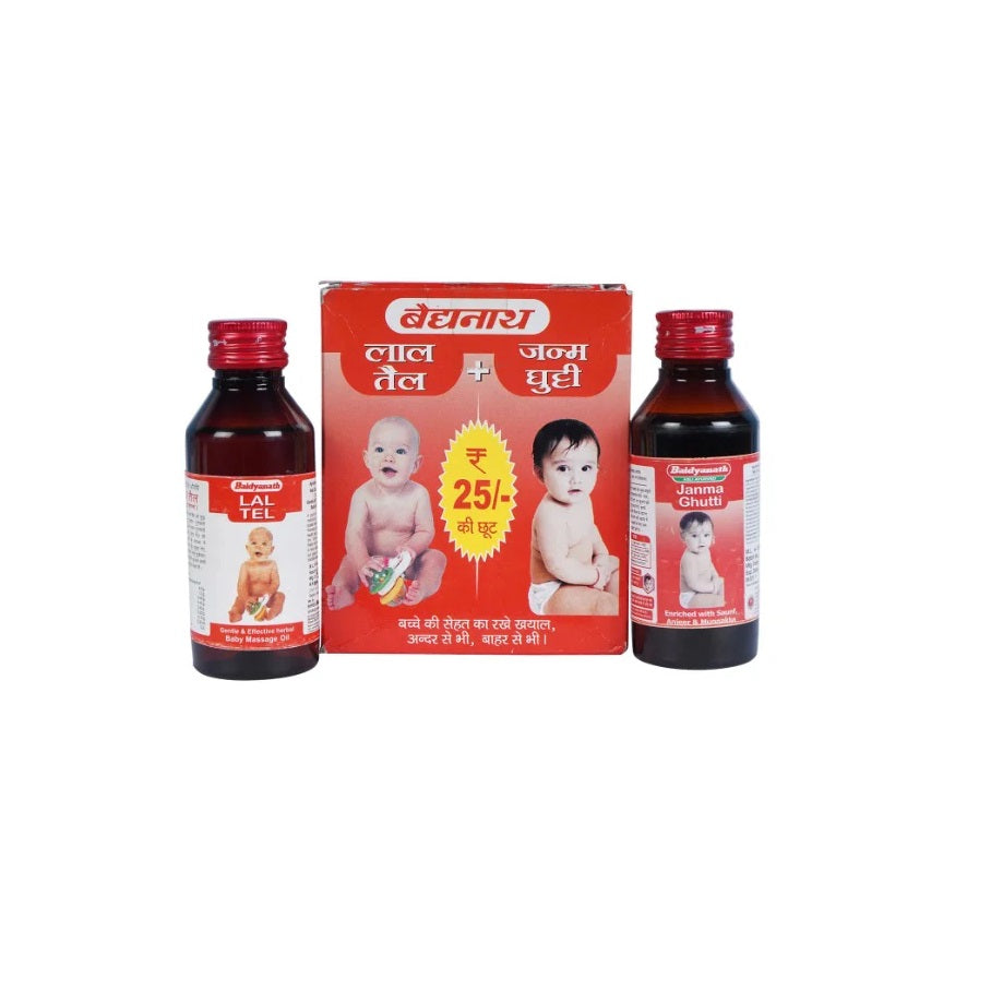 Baidyanath Ayurvedic Janamghuti Liquid 100ml+Lal Tel Oil 100ml (Combi Pack)
