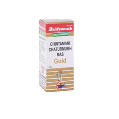 Baidyanath Ayurvedic Chintamani Chaturmukh Ras Gold (Swarna Moti Amber Yukta) 10 Tablets