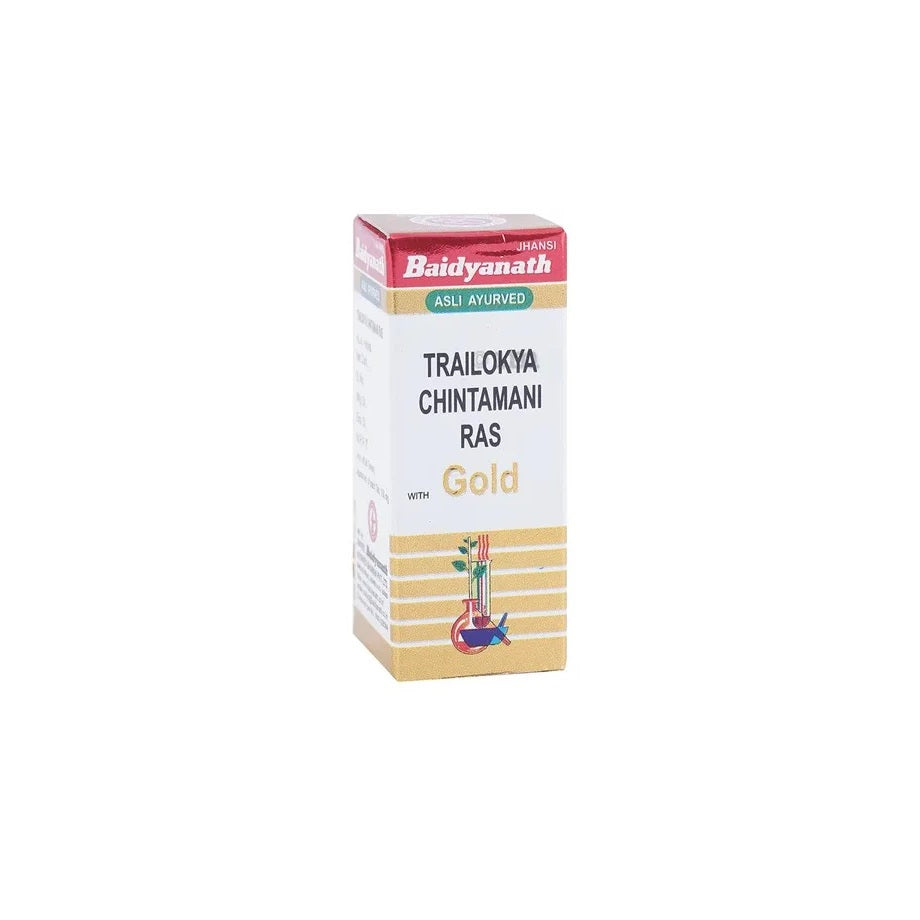 Baidyanath Ayurvedic (Jhansi) Trailokya Chintamani Ras with Gold Tablets