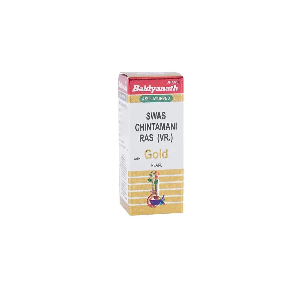 Baidyanath Ayurvedic (Jhansi) Swas Chintamani Ras (Vr.) with Gold Pearl Tablets