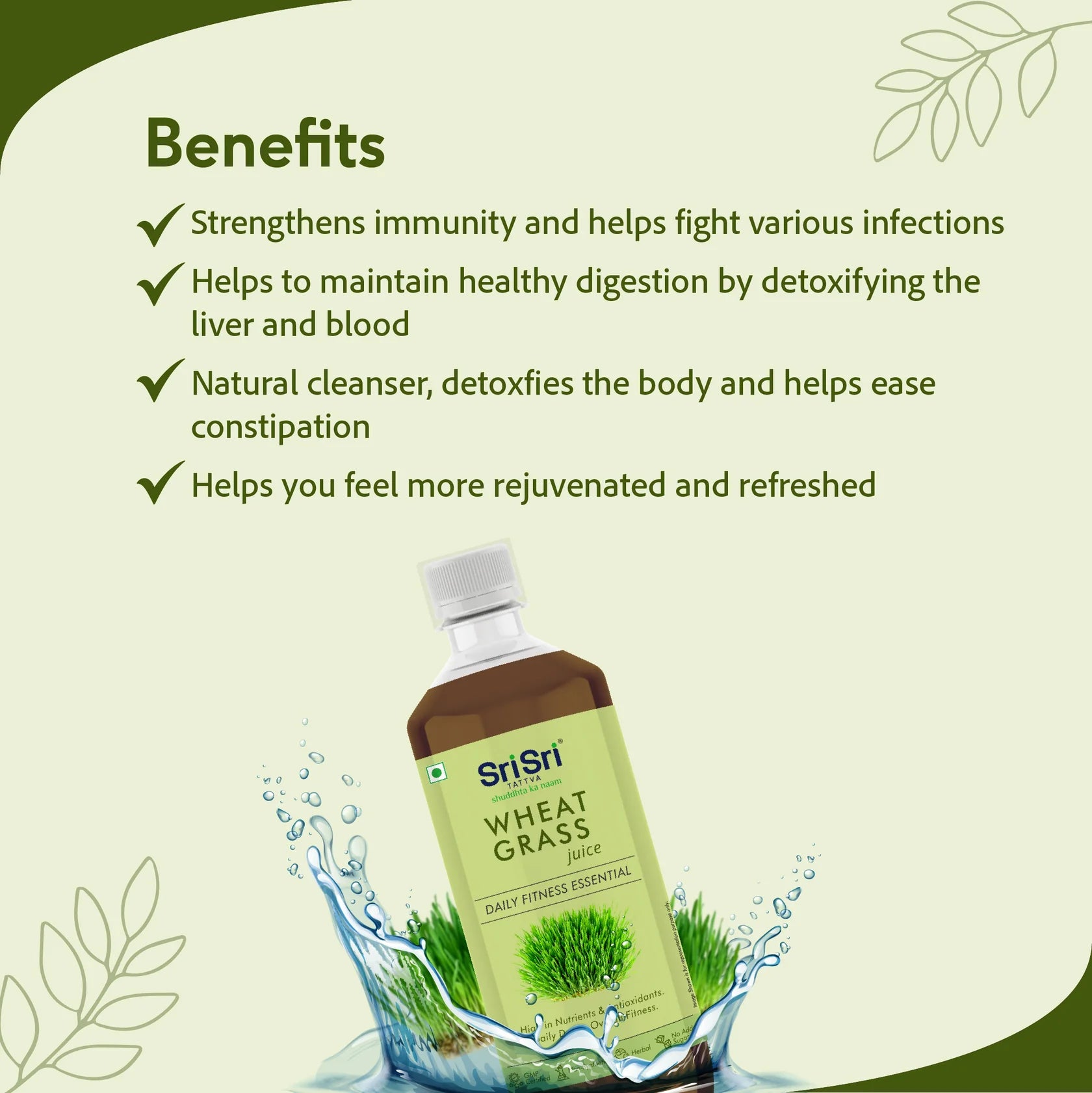 Sri Sri Tattva Ayurvedic Wheat Grass Juice 1 Litre