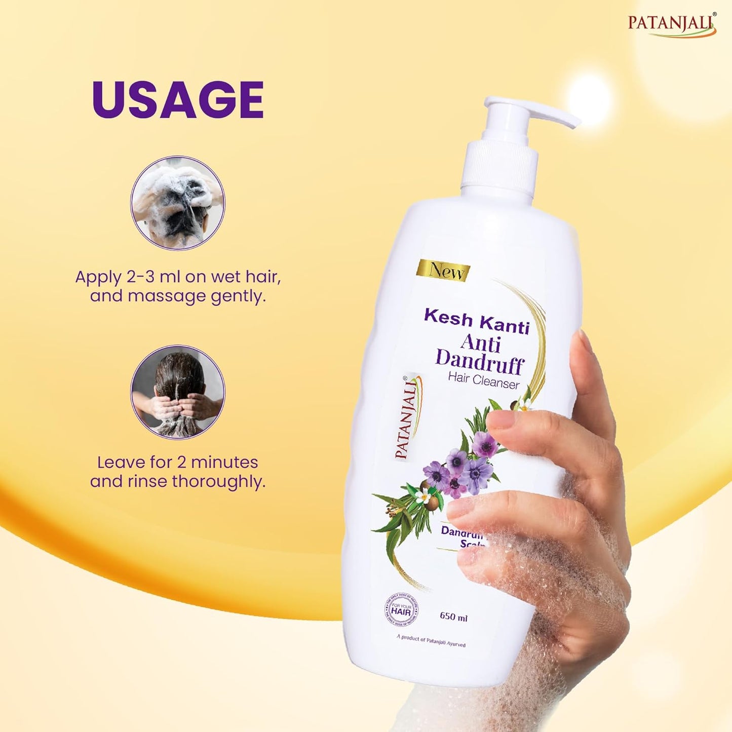 Patanjali Kesh Kanti Anti Dandruff Hair Cleanser 650ml