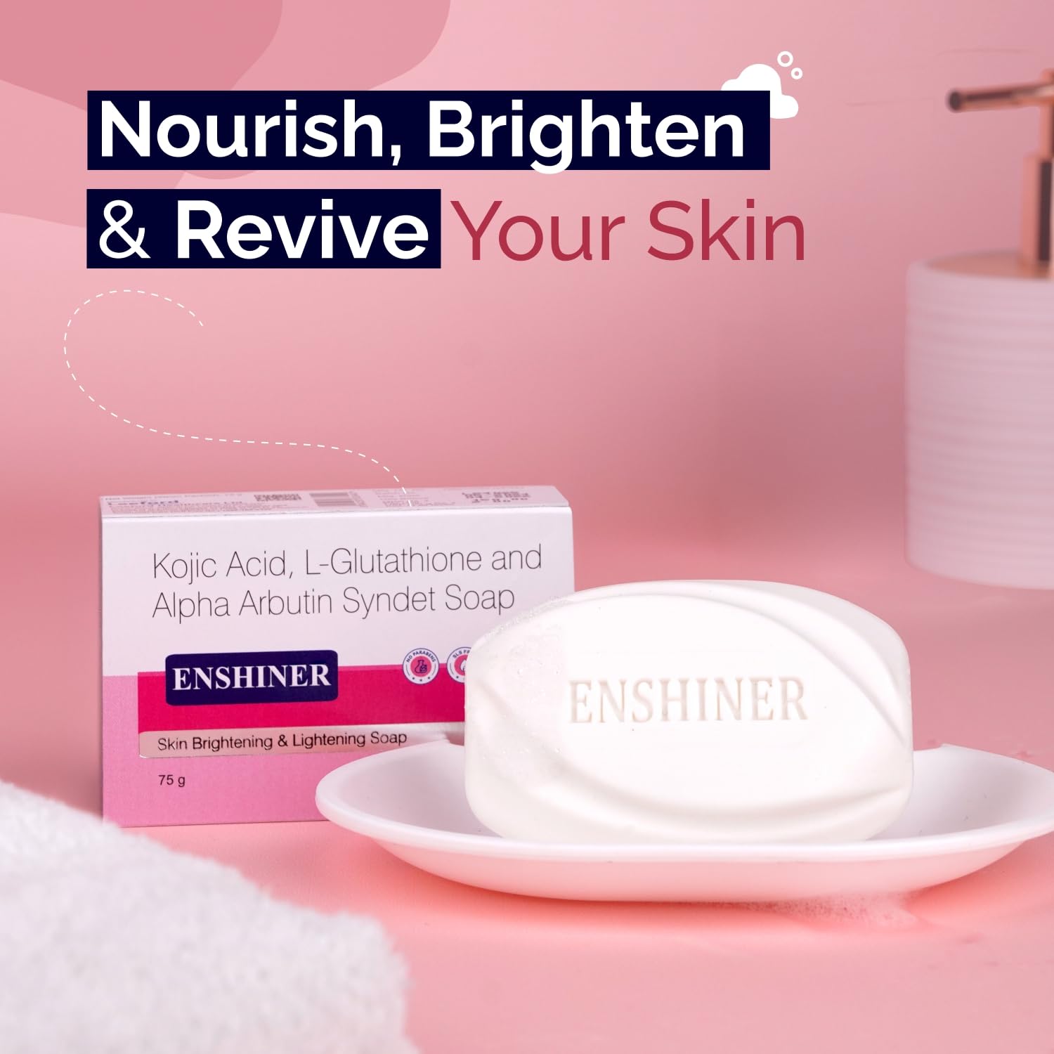 Leeford Enshiner Skin Brightening And Lightening Soap With Kojic Acid 75g