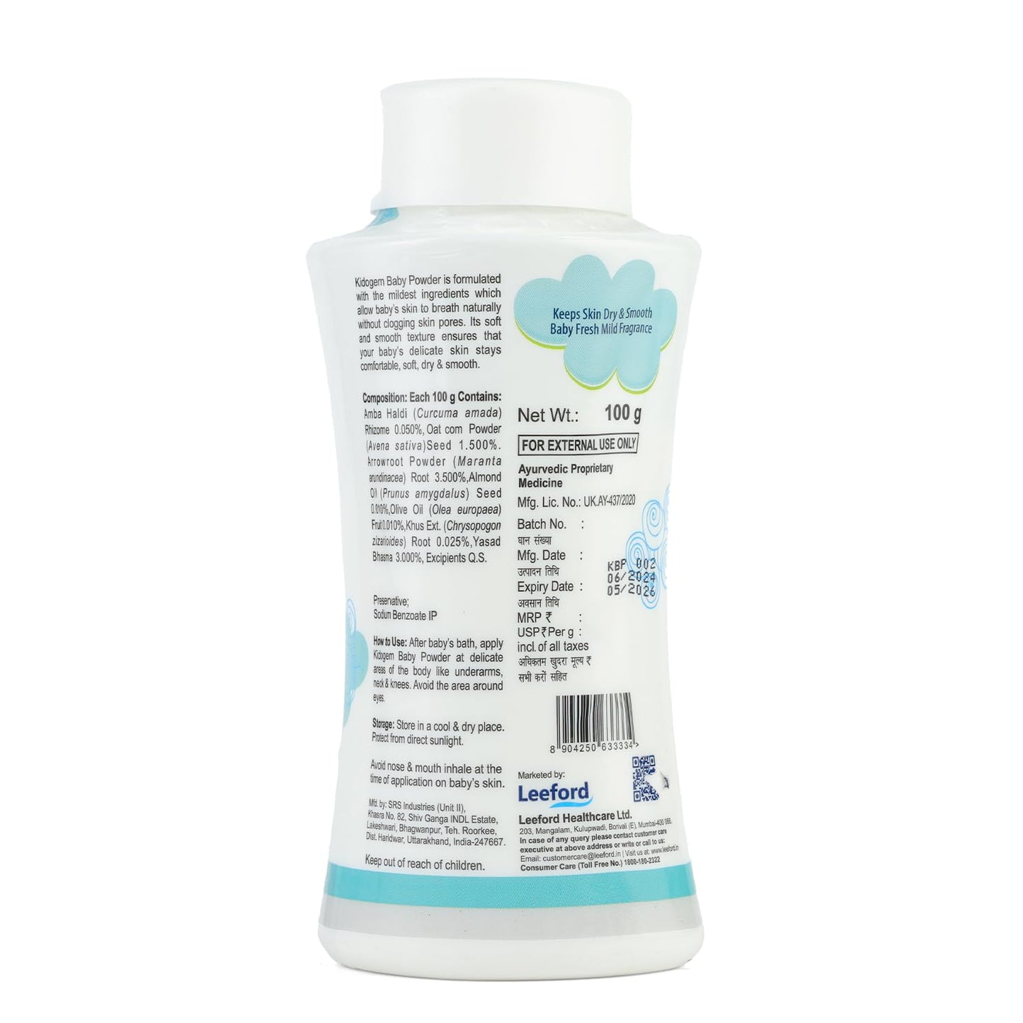 Leeford Kidogem Baby Powder 100g