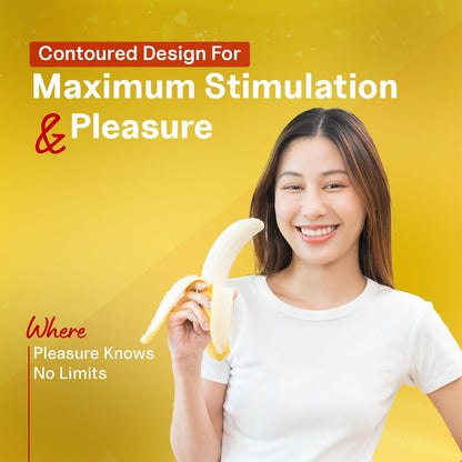 Leeford Funtime Banana Flavored Lubricated Dotted,Ribbed And Contoured Condom 10's