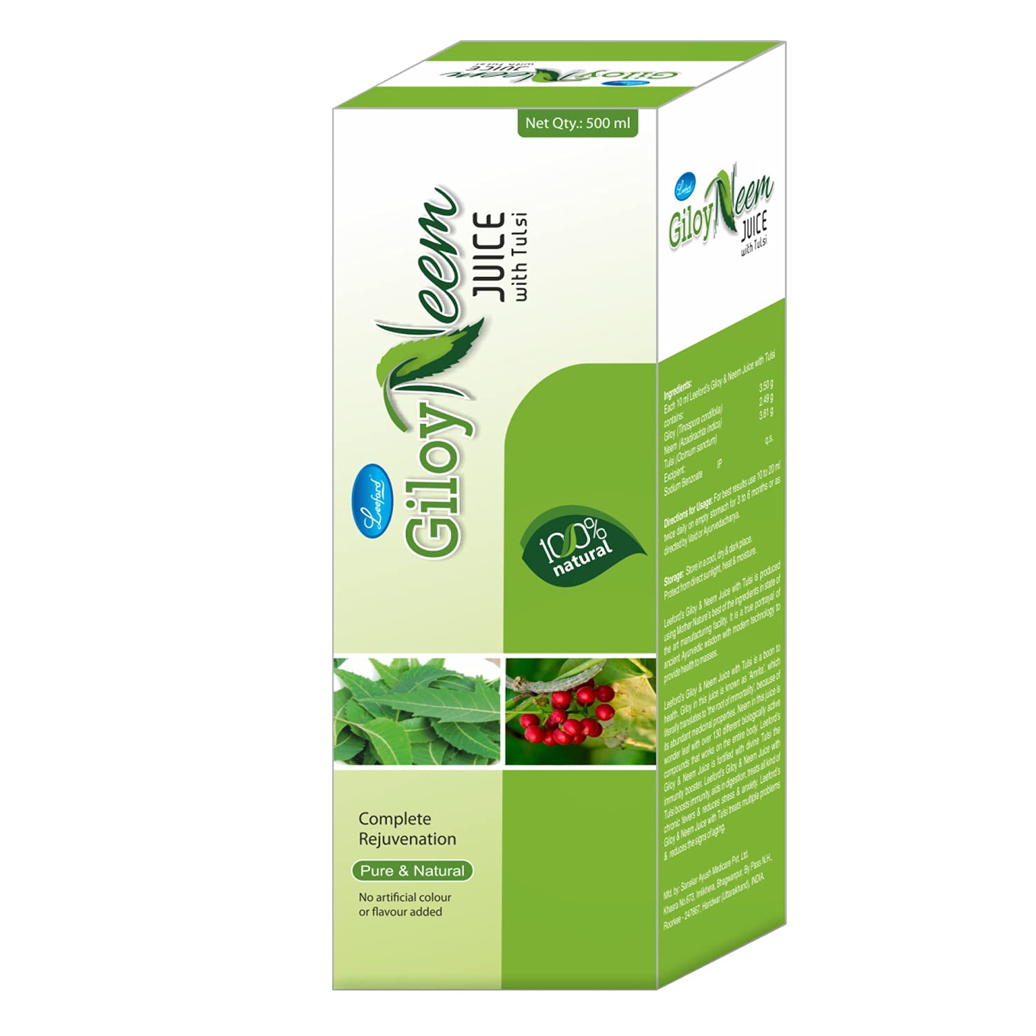 Leeford Ayurvedic Geofit Giloy Neem Juice With Tulsi 500ml