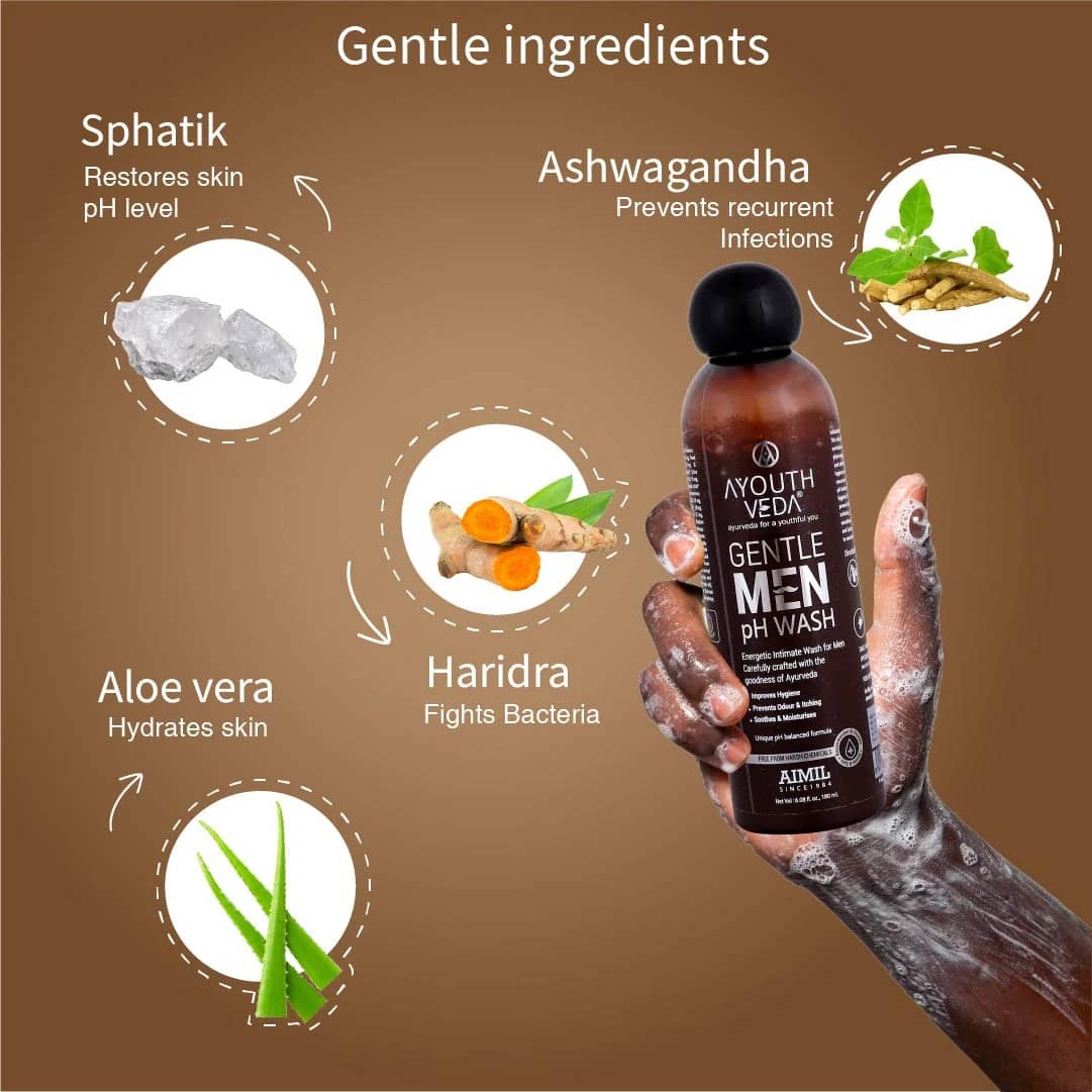 Ayouthveda Gentle Men pH-Balanced Body Wash – 180ml