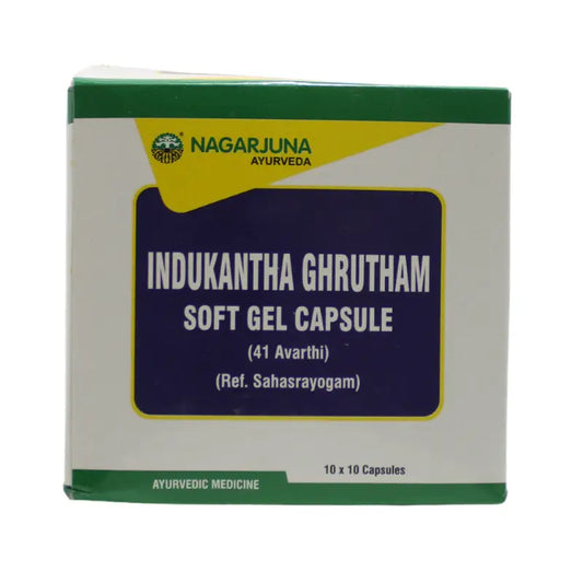 Nagarjuna Ayurvedic Indukantha Ghrutham Soft Gel 100 Capsules