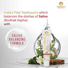 Maharishi Ayurveda Ayurdent Classic Toothpaste with 1 Pack Free Copper Tongue Cleaner Saliva Balancing Formula 75ml