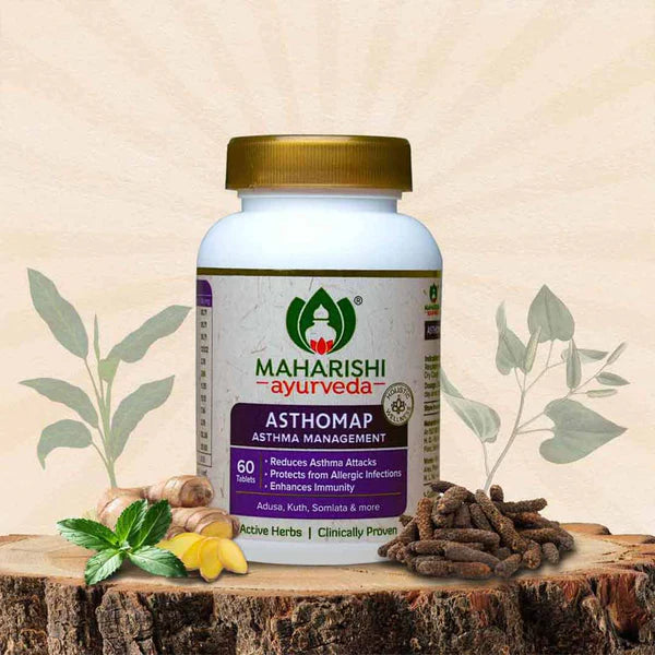 Maharishi Ayurveda Asthomap For Asthma & Respiratory Relief 60 Tablets