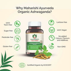 Maharishi Ayurveda Organic Ashwagandha For Boosting Strength & Relieving Stress 60 Tablets