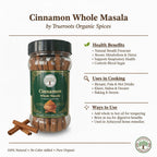 Trueroots Organic Spices 100% Pure Natural Cinnamon (Dalchini) Whole Masala 80g - Trueroots Organic spices