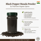 Trueroots Organic Spices 100% Pure Natural Black Pepper (Kali Mirch) Masala Powder - Trueroots Organic spices