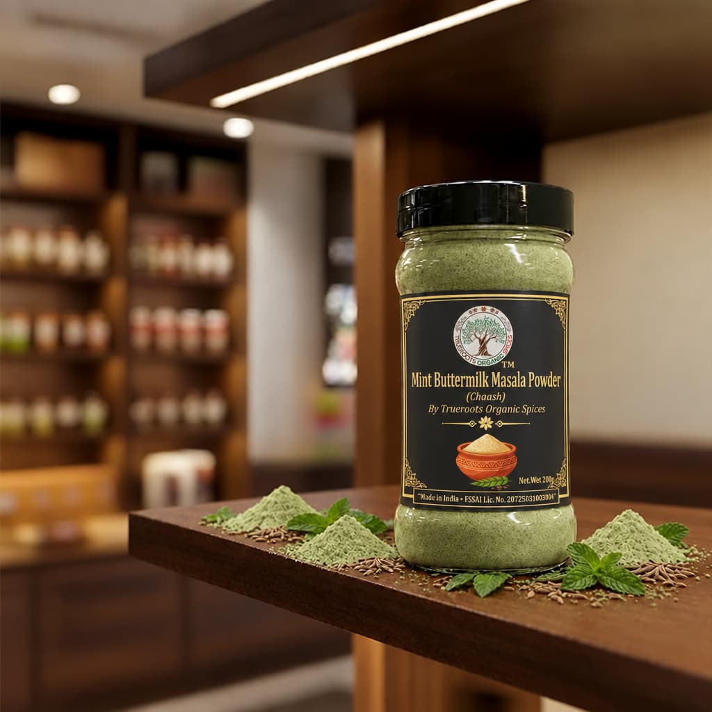 Trueroots Organic Spices Mint (Pudina) Flavoured Buttermilk Masala Mix Powder