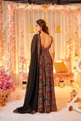 Bollywood Indian Pakistani Ethnic Party Wear Women Soft Pure Soft Cotton Patola Digital Printed Gown With dupatta Dress