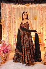 Bollywood Indian Pakistani Ethnic Party Wear Women Soft Pure Soft Cotton Patola Digital Printed Gown With dupatta Dress