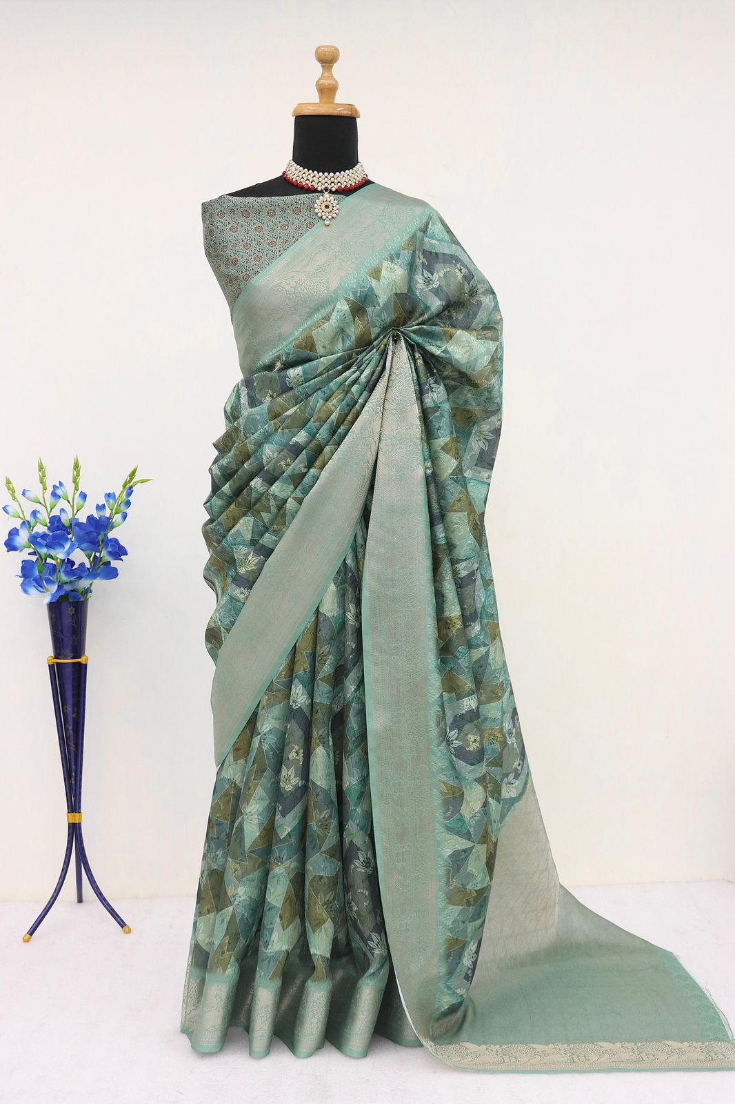 Bollywood Indian Pakistani Ethnic Party Wear Women Soft Pure Printed Self Design Semi Silk Saree/Sari