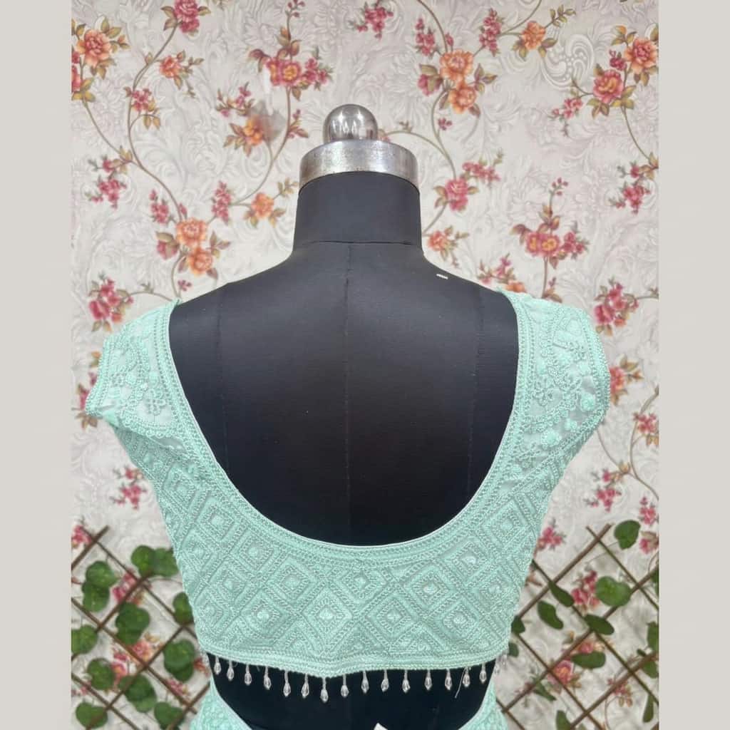 Butterfly Net Embroidered Semi-Stitched Lehenga Choli Set - HC-1115