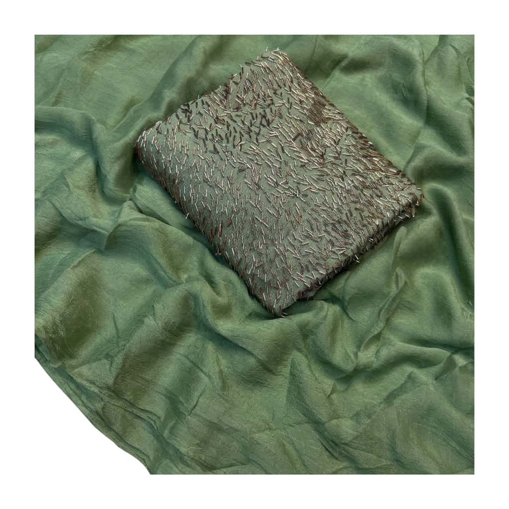 Shree Crush Latkan Rangoli Saree with Designer Blouse Fabric