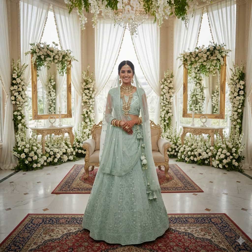 Butterfly Net Embroidered Semi-Stitched Lehenga Choli Set - HC-1115