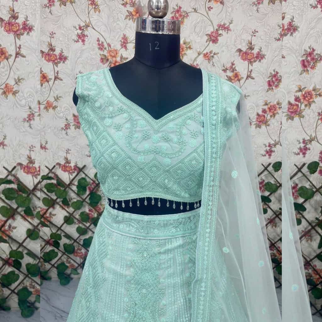 Butterfly Net Embroidered Semi-Stitched Lehenga Choli Set - HC-1115