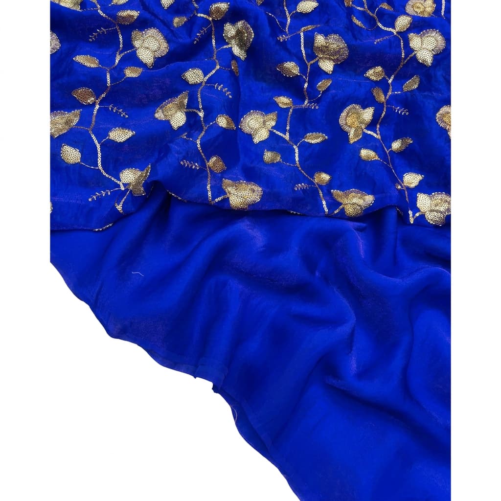 Epic Fancy Two-Tone Partywear Saree with Heavy Beadwork Blouse
