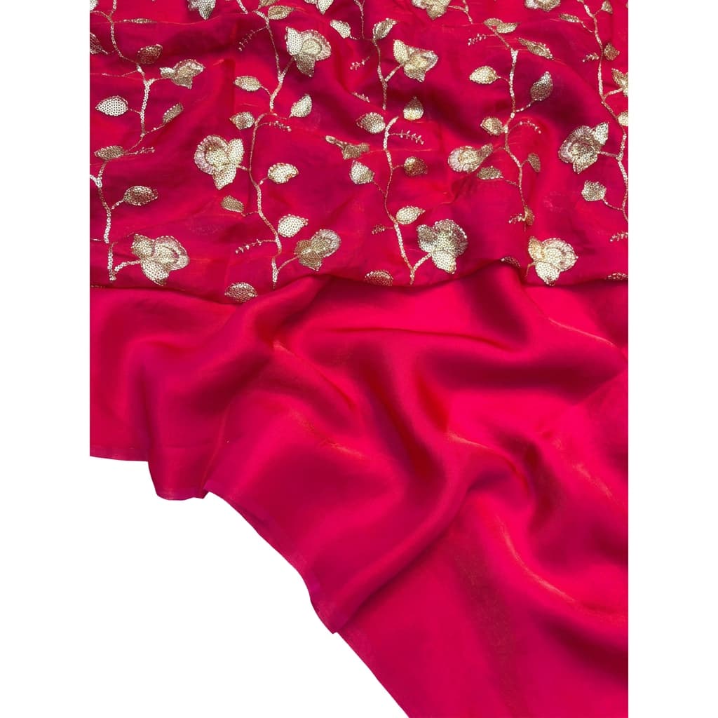 Epic Fancy Two-Tone Partywear Saree with Heavy Beadwork Blouse