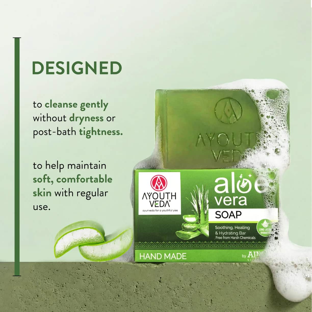 Ayouthveda Aloe Vera Ayurvedic Bathing Soap – 100g