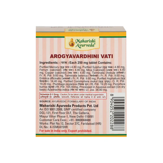 Maharishi Ayurveda Arogya Vardhini Vati Helps in Purifier Skin & Liver 100 Tablets