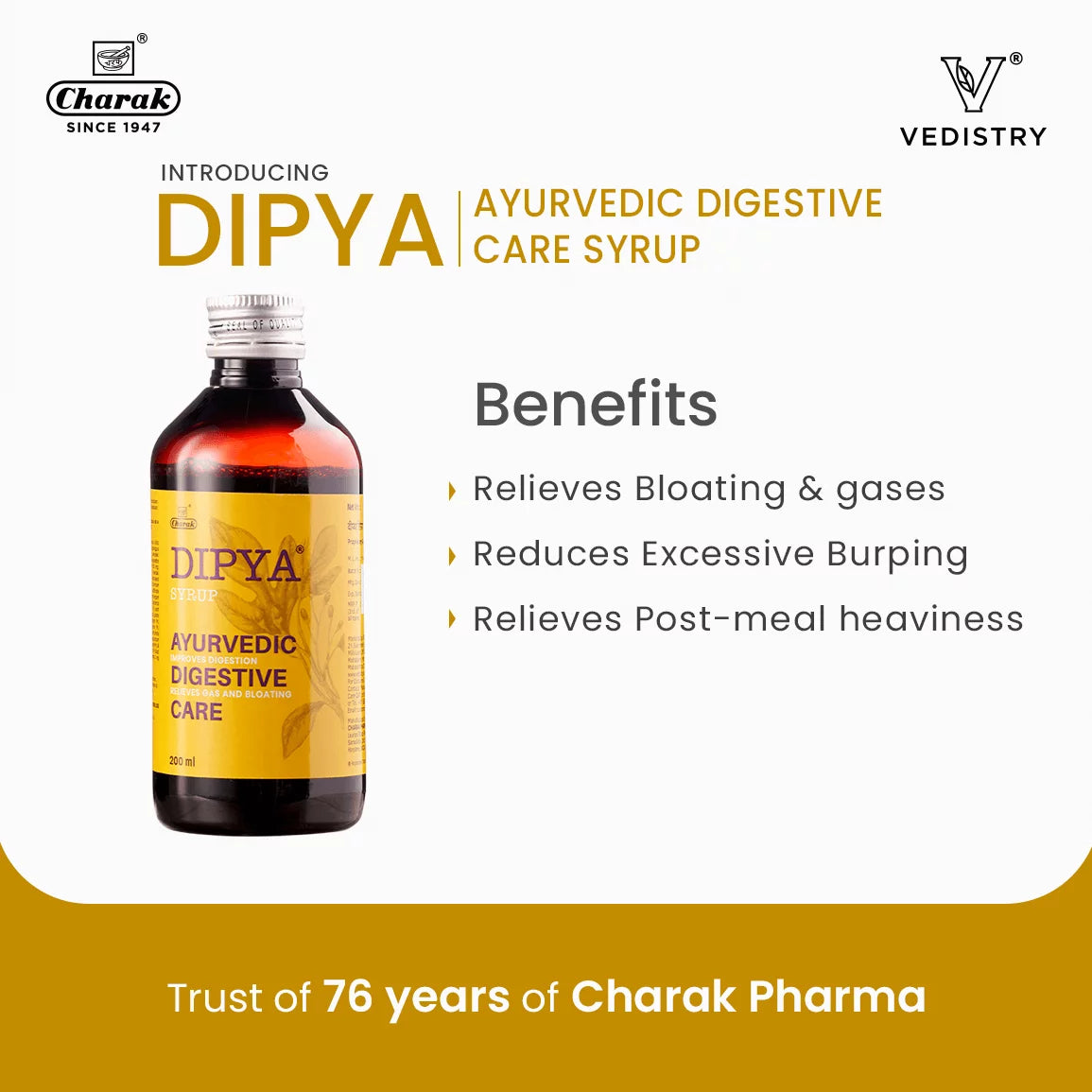Charak Ayurvedic Dipya Digestive Care Syrup 450ml