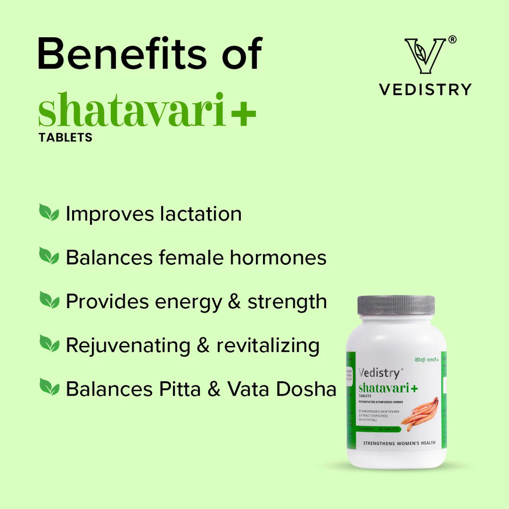 Vedistry Ayurvedic Shatavari+ Strengthens Women's Health 60 Tablets