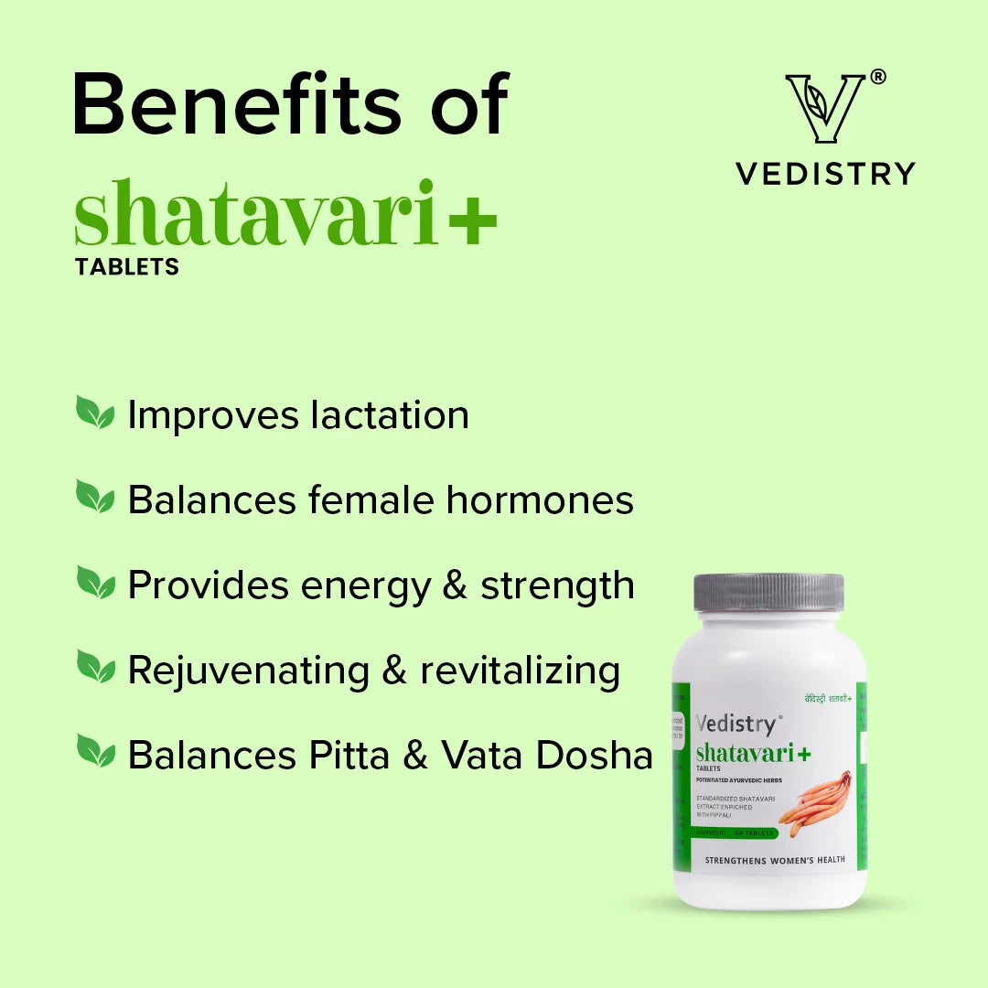 Vedistry Ayurvedic Shatavari+ Strengthens Women's Health 60 Tablets