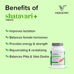 Vedistry Ayurvedic Shatavari+ Strengthens Women's Health 60 Tablets