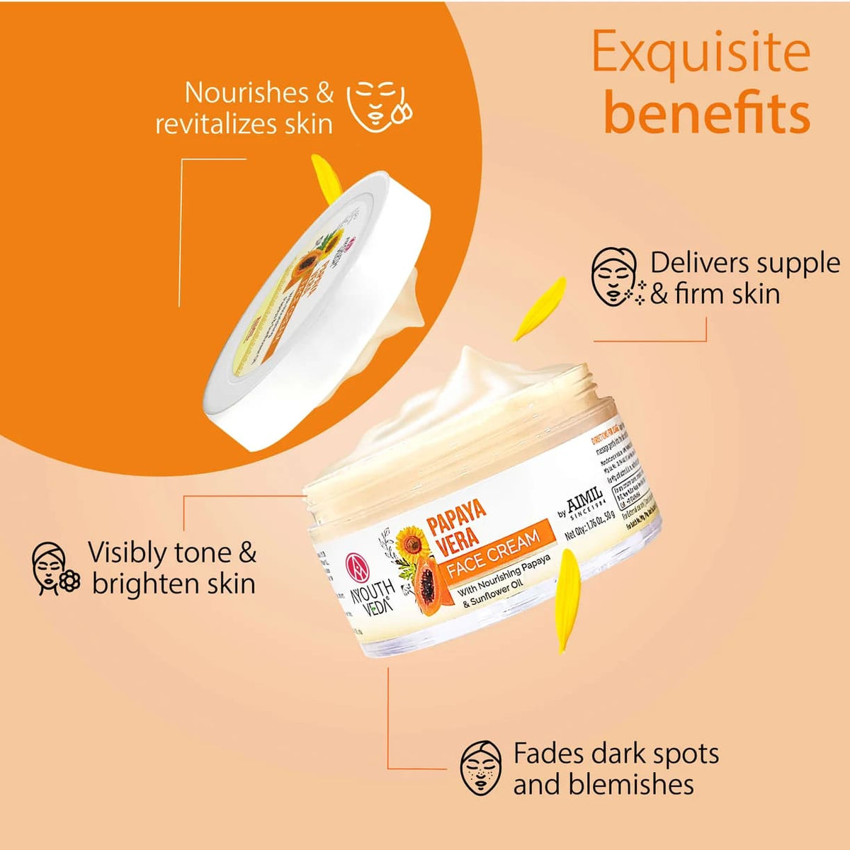 Ayouthveda Papaya Vera Face Cream – 50g