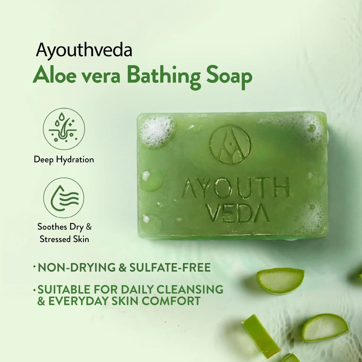 Ayouthveda Aloe Vera Ayurvedic Bathing Soap – 100g