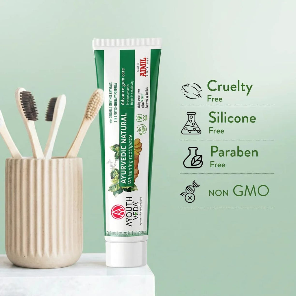 Ayouthveda Ayurvedic Toothpaste (Natural / Charcoal White / Total Care / Mint Gel)