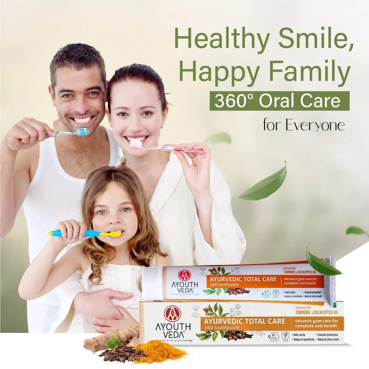 Ayouthveda Ayurvedic Toothpaste (Natural / Charcoal White / Total Care / Mint Gel)