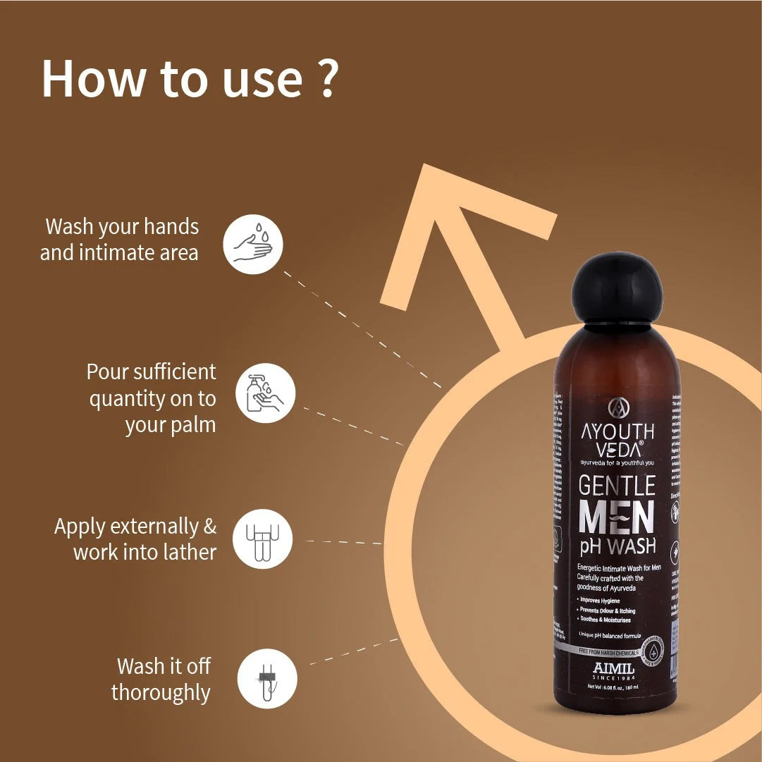 Ayouthveda Gentle Men pH-Balanced Body Wash – 180ml