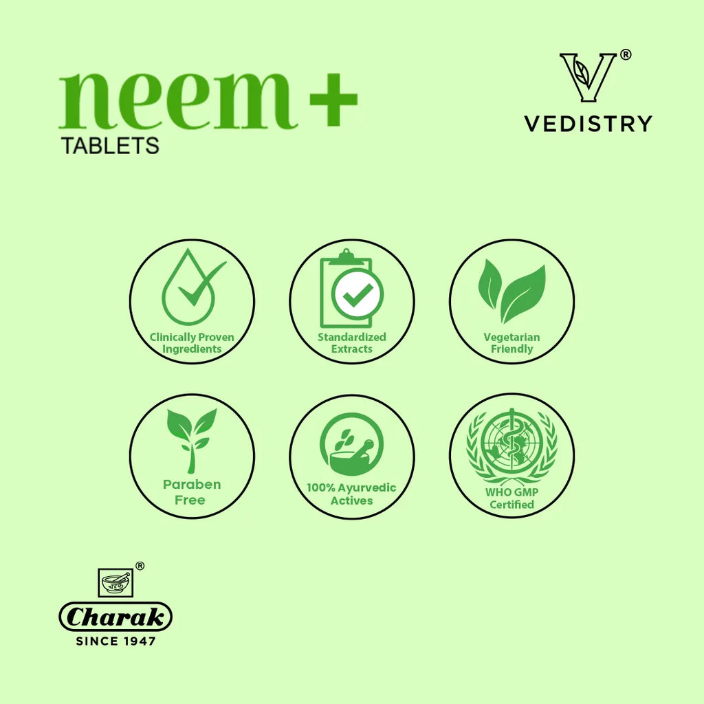 Vedistry Ayurvedic Neem + Skin Health 60 Tablets